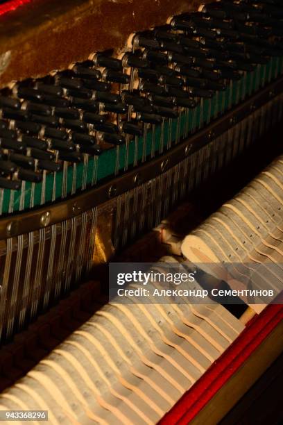 piano strings sound tuning music. - torque wrench stock pictures, royalty-free photos & images