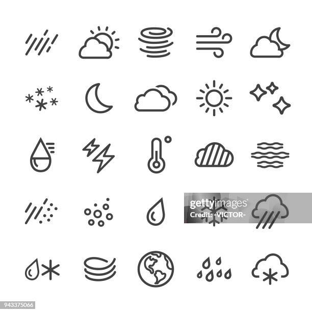 ilustrações, clipart, desenhos animados e ícones de ícones do tempo - série linha inteligente - frio