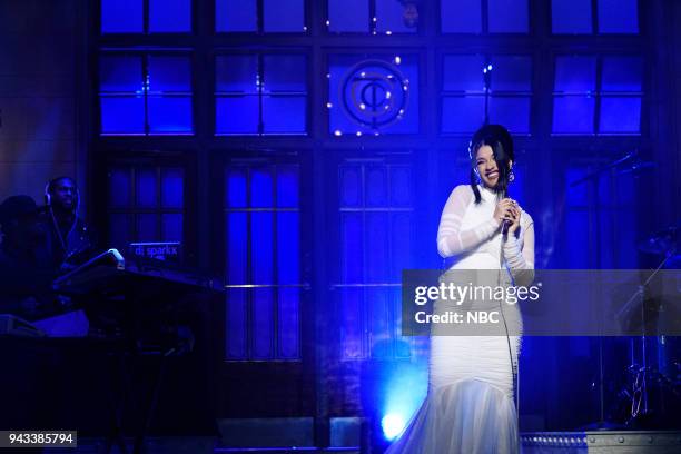 Episode 1742 "Chadwick Boseman" -- Pictured: Musical Guest Cardi B Performs "Be Careful" in Studio 8H on Saturday, April 7, 2018 --