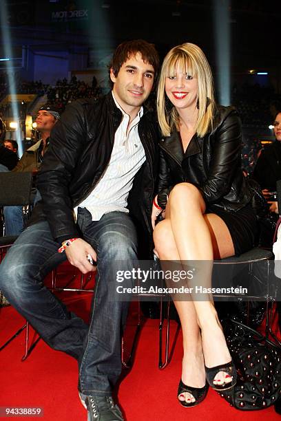 Timo Glock and Isabell Reis attend the WBC World Championship Heavyweight fight between Vitali Klitschko of Ukraine and Kevin Johnson of USA at the...