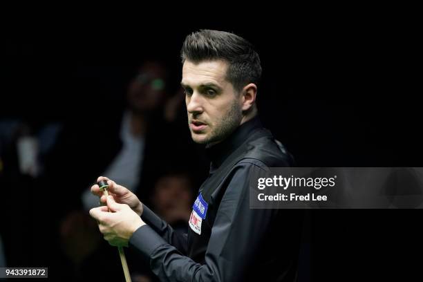 Mark Selby of England in action during in the final match against Barry Hawkins of England of the 2018 China Open on day seventeen on April 8, 2018...