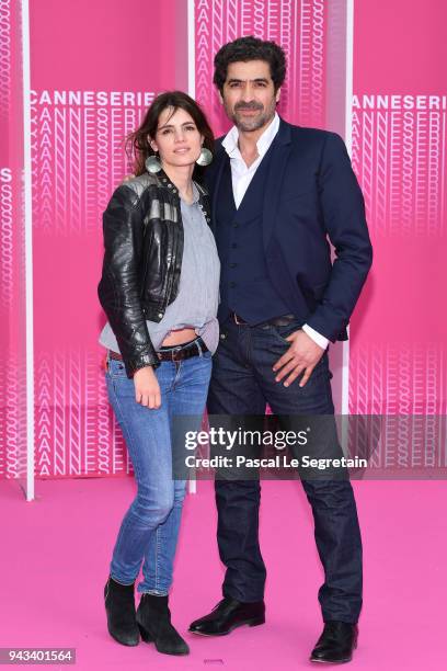 Aurore Erguy and Abdelhafid Metalsi from the serie 'Cherif' attend "Killing Eve" and "When Heroes Fly" screening during the 1st Cannes International...