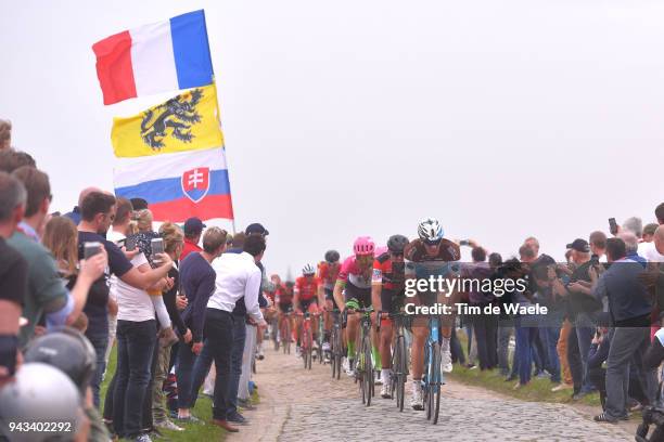 Stijn Vandenbergh of Belgium and Team AG2R La Mondiale / Greg Van Avermaet of Belgium and BMC Racing Team / Taylor Phinney of The United States and...