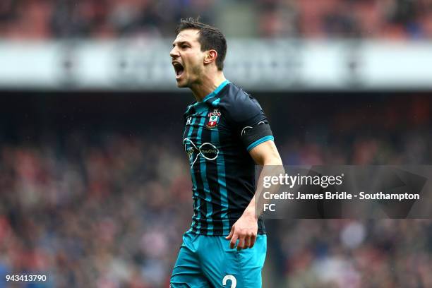 Cedric of Southampton FC during the Premier League match between Arsenal and Southampton at Emirates Stadium on April 8, 2018 in London, England.