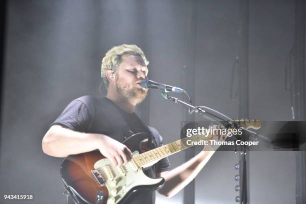 Joe Newman of Alt-J performs before a sold out show beginning their North American Tour at the Fillmore Auditorium on April 7, 2018 in Denver,...