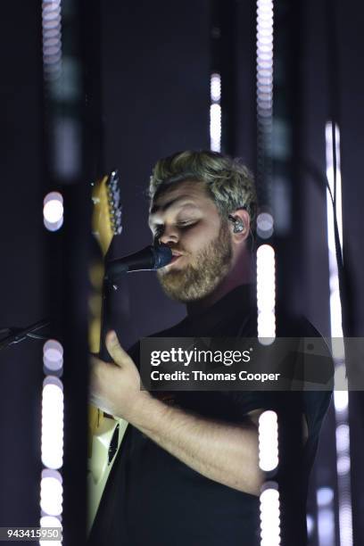 Joe Newman of Alt-J performs before a sold out show beginning their North American Tour at the Fillmore Auditorium on April 7, 2018 in Denver,...