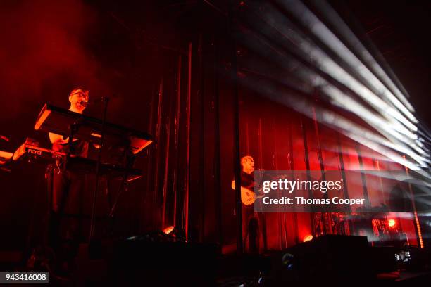 Gus Unger-Hamilton, Joe Newman and Thom Sonny Green of Alt-J perform before a sold out show beginning their North American Tour at the Fillmore...