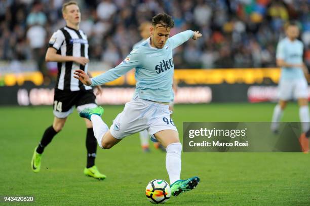 Alessandro Murgia of SS Lazio in acion during the serie A match between Udinese Calcio and SS Lazio at Stadio Friuli on April 8, 2018 in Udine, Italy.