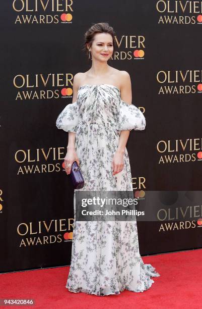 Kara Tointon attends The Olivier Awards with Mastercard at Royal Albert Hall on April 8, 2018 in London, England.