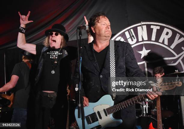 Troy Vollhoffer of Fran Moran and The Nervous Wrecks are Joined on stage by Big Kenny of Big & Rich for a charity performance to benifit charities in...