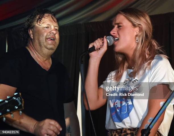 Troy Vollhoffer of Fran Moran and The Nervous Wrecks are Joined on stage by Lucy Voll for a charity performance to benifit charities in a cure for...