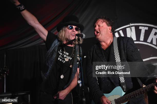 Troy Vollhoffer of Fran Moran and The Nervous Wrecks are Joined on stage by Big Kenny of Big & Rich for a charity performance to benifit charities in...