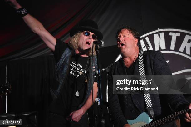 Troy Vollhoffer of Fran Moran and The Nervous Wrecks are Joined on stage by Big Kenny of Big & Rich for a charity performance to benifit charities in...