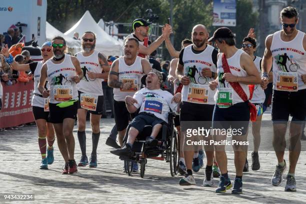 Runners compete during the 24th edition of the Maratona di Roma , an annual IAAF marathon competition hosted by the city of Rome, Italy on April 08,...