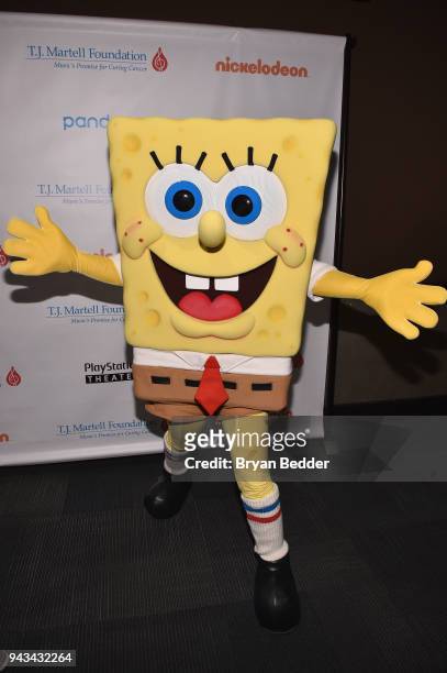 SpongeBob SquarePants attends T.J. Martell Foundation's 17th Annual New York Family Day at PlayStation Theater on April 8, 2018 in New York City.
