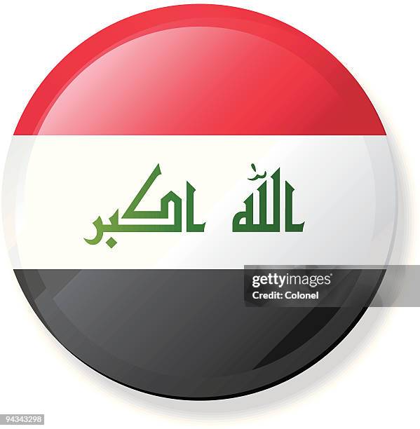 bildbanksillustrationer, clip art samt tecknat material och ikoner med new 2008 iraq -  flag lapel button - iraks flagga