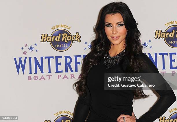 Kim Kardashian at Council Oak before she heads over to the Winterfest Boat Parade where she will serve as Grand Marshall on December 12, 2009 in...