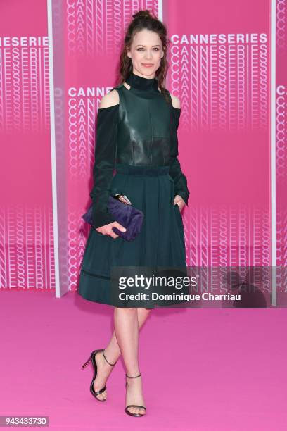 Paula Beer attends "Killing Eve" and "When Heroes Fly" screening during the 1st Cannes International Series Festival at Palais des Festivals on April...