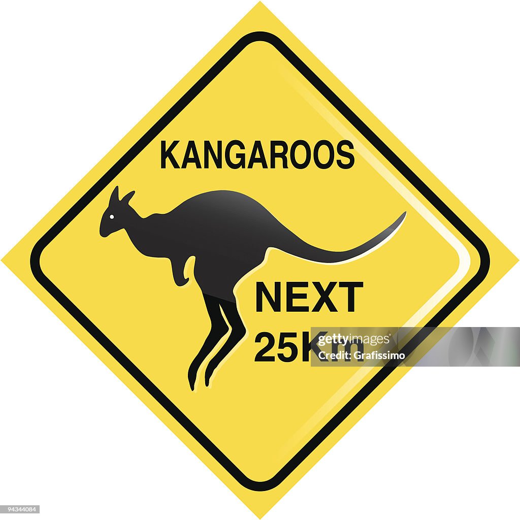 Kangaroo traffic sign
