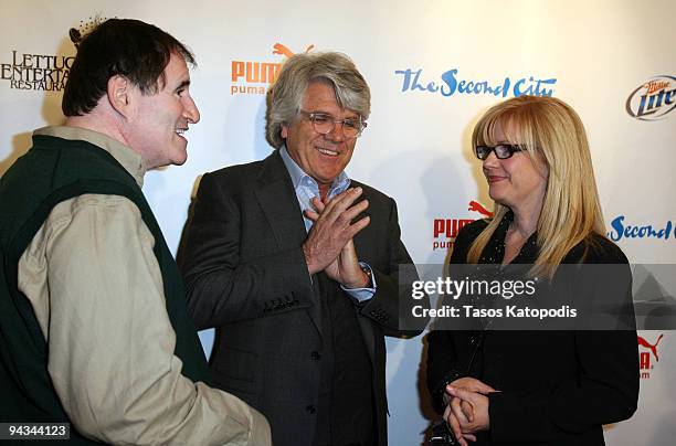 Richard Kind, Andrew Alexander and Bonnie Hunt walks the red carpet at The Second City Celebrates 50 Years of Funny at 1616 N. Wells Avenue on...