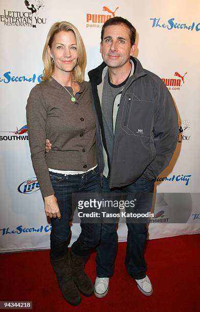 Nancy Carell and Steve Carell walks the red carpet at The Second City Celebrates 50 Years of Funny at 1616 N. Wells Avenue on December 12, 2009 in...