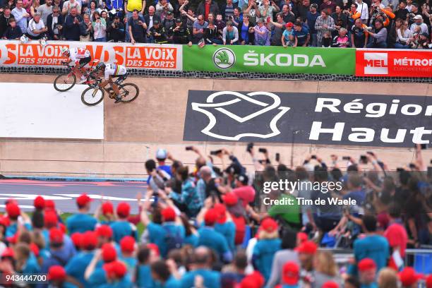 Peter Sagan of Slovakia and Team Bora - Hansgrohe / Silvan Dillier of Switzerland and Team AG2R La Mondiale / Sprint / during the 116th Paris to...