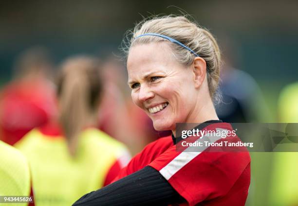 Ingrid Hjelmseth of Norway Women during training session at Carlton House on April 8, 2018 in Dublin, Ireland.