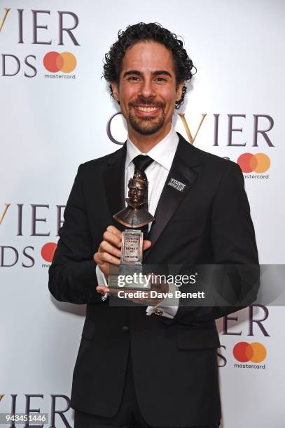 Alex Lacamoire, accepting the Outstanding Achievement In Music award on behalf of Lin-Manuel Miranda for "Hamilton", poses in the press room during...