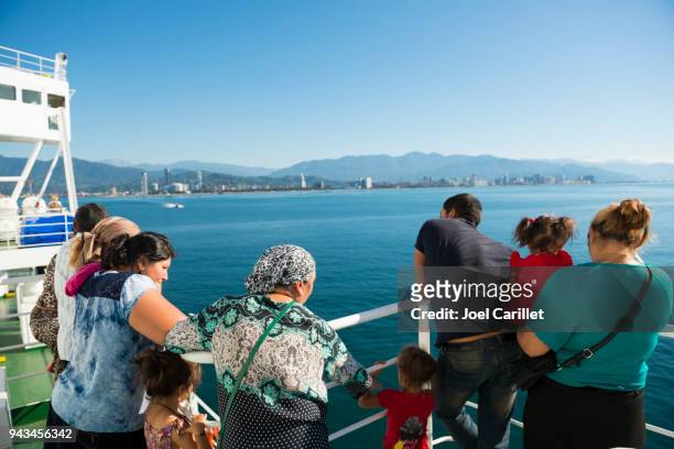 black sea ferry arriving in batumi georgia - ajaria stock pictures, royalty-free photos & images