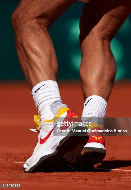 Detail shot of Rafael Nadal of Spain wedding ring during his match against Philipp Kohlschreiber of Germany during day three of the Davis Cup World...