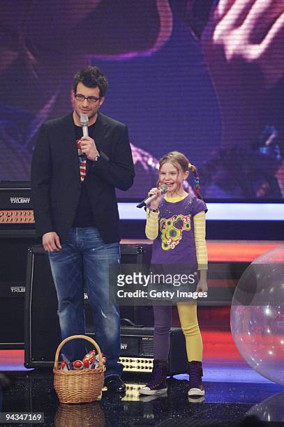 Daniel Hartwich and Carlotta Truman performs during the 3rd semi final of the TV show 'Das Supertalent' on December 12, 2009 in Cologne, Germany.