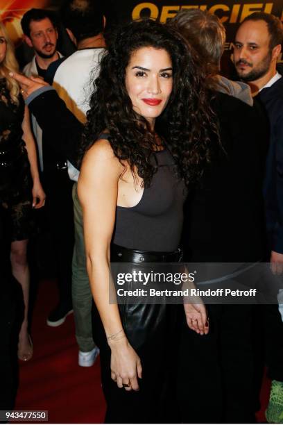 Sabrina Ouazani attends "Taxi 5" Paris Premierere at Le Grand Rex on April 8, 2018 in Paris, France.