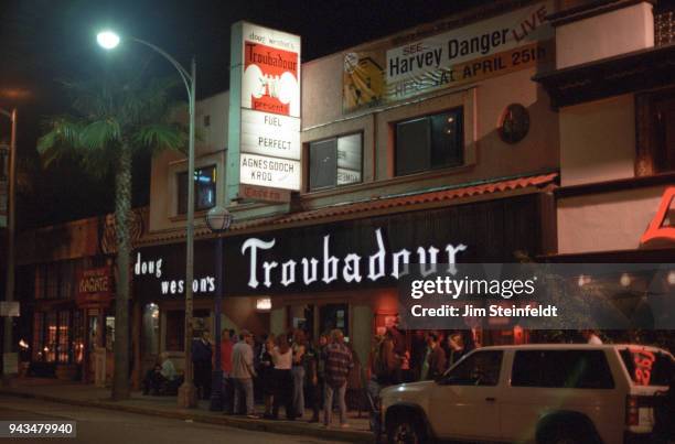Troubadour marquee for Tommy Stinson's band Perfect in Los Angeles, California on April 24, 1998.