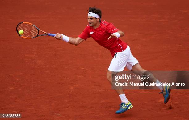 David Ferrer of Spain in action during his match against Philipp Kohlschreiber of Germany during day three of the Davis Cup World Group Quarter Final...