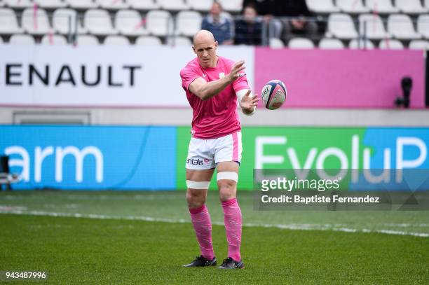 Sergio Parisse of Stade Francais during the French Top 14 match between Stade Francais and Clermont at Stade Jean Bouin on April 7, 2018 in Paris,...