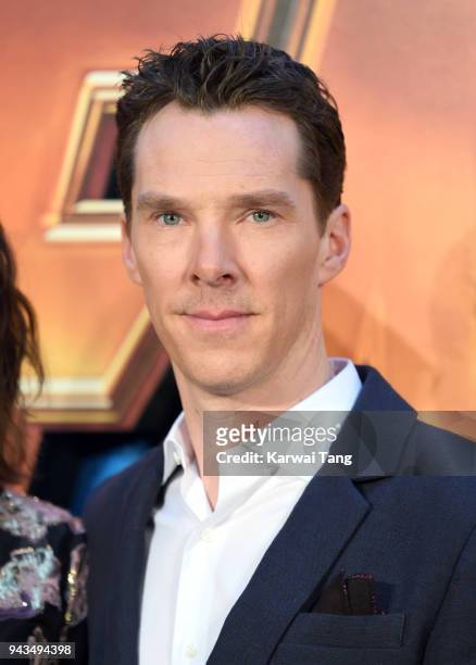 Benedict Cumberbatch attends the UK Fan Event for "Avengers Infinity War" at Television Studios White City on April 8, 2018 in London, England.