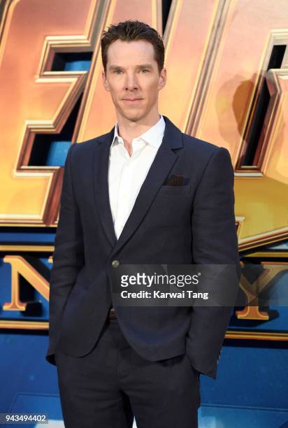 Benedict Cumberbatch attends the UK Fan Event for "Avengers Infinity War" at Television Studios White City on April 8, 2018 in London, England.