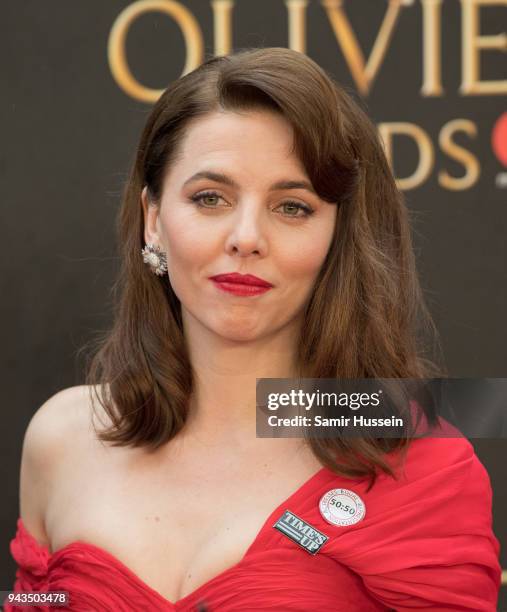 Ophelia Lovibond attends The Olivier Awards with Mastercard at Royal Albert Hall on April 8, 2018 in London, England.