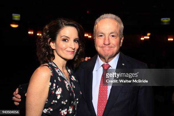 Tina Fey and Lorne Michaels during the Actors' Equity Opening Night Gypsy Robe Ceremony honoring Brendon Stimson for "Mean Girls" at the August...