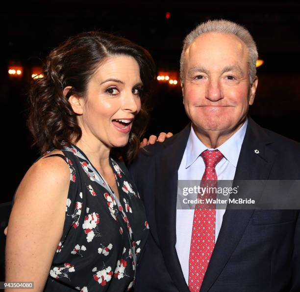 Tina Fey and Lorne Michaels during the Actors' Equity Opening Night Gypsy Robe Ceremony honoring Brendon Stimson for "Mean Girls" at the August...