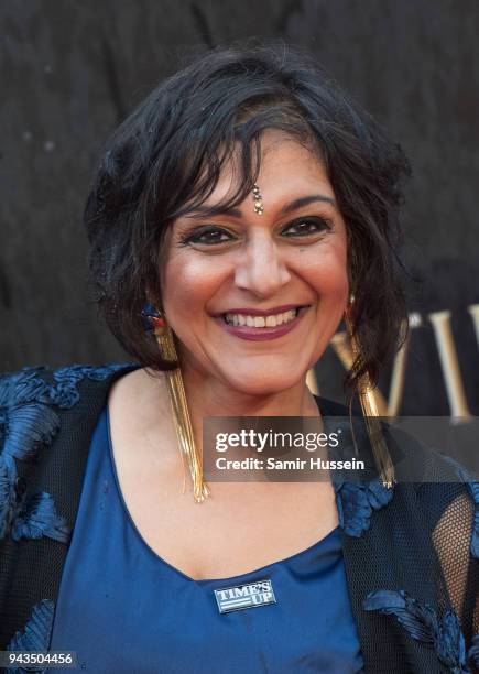 Meera Syal attends The Olivier Awards with Mastercard at Royal Albert Hall on April 8, 2018 in London, England.