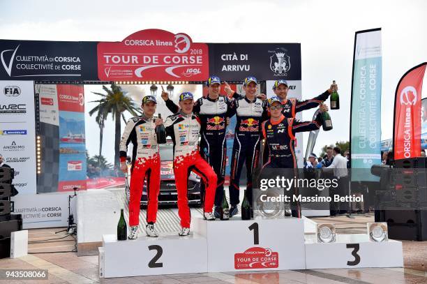 Martin Jarveoja of Estonia and Ott Tanak of Estonia, Sebastien Ogier of France and Julien Ingrassia of France, Thierry Neuville of Belgium and...