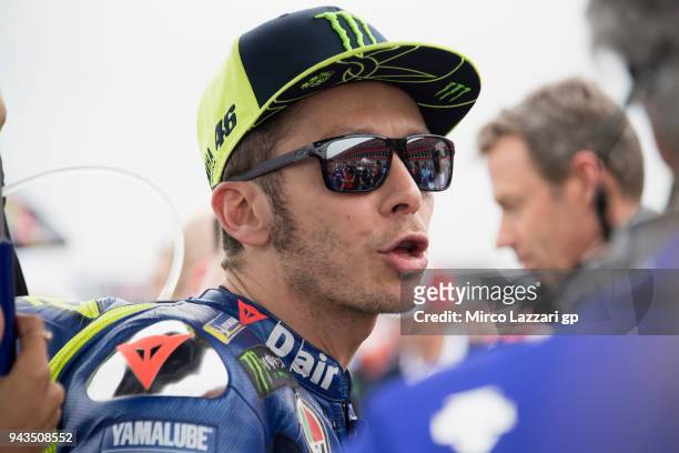 Valentino Rossi of Italy and Movistar Yamaha MotoGP prepares to start on the grid during the MotoGP race during the MotoGp of Argentina - Race on...