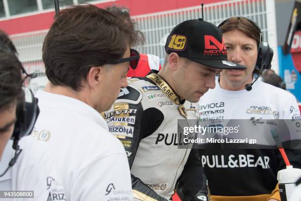 Alvaro Bautista of Spain and Angel Nieto Team prepares to start on the grid during the MotoGP race during the MotoGp of Argentina - Race on April 8,...