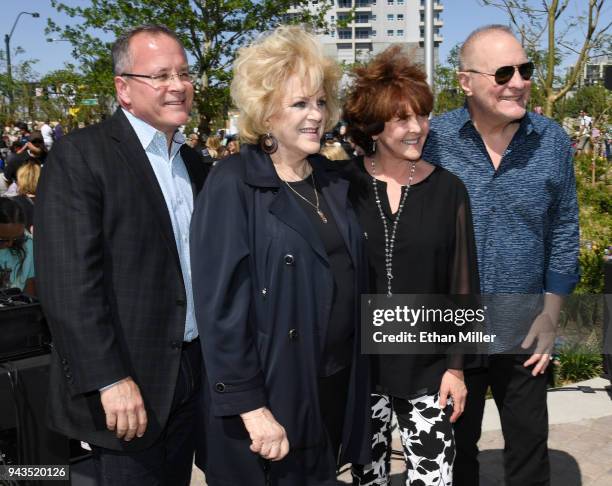 Academy of Country Music CEO Pete Fisher, Las Vegas Mayor Carolyn Goodman, Nathan Adelson Hospice President and CEO Carole Fisher and singer Collin...