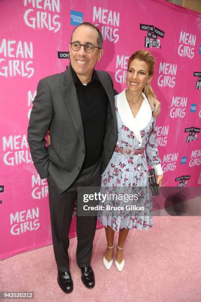 Jerry Seinfeld, Jessica Seinfeld and Sasha Seinfeld pose at the arrivals for the openng night of the new musical based on the cult film "Mean Girls"...