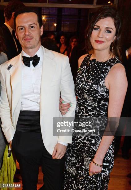 Andrew Scott and Aisling Bea attend The Olivier Awards with Mastercard after party at the Natural History Museum on April 8, 2018 in London, England.