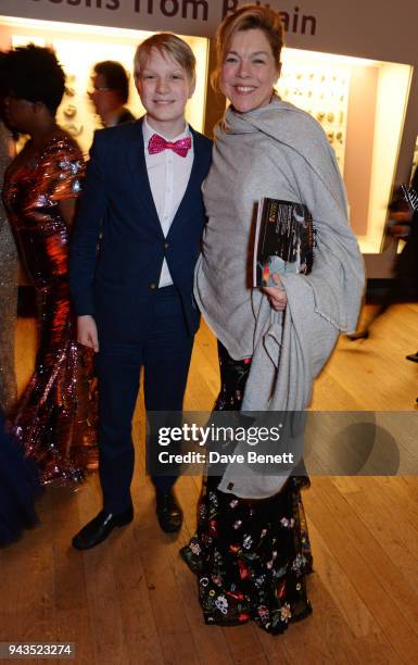 Janie Dee attends The Olivier Awards with Mastercard after party at the Natural History Museum on April 8, 2018 in London, England.