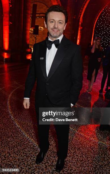 Michael Sheen attends The Olivier Awards with Mastercard after party at the Natural History Museum on April 8, 2018 in London, England.