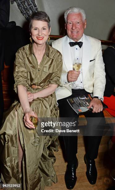 Josie Walker and Roy Walker attend The Olivier Awards with Mastercard after party at the Natural History Museum on April 8, 2018 in London, England.